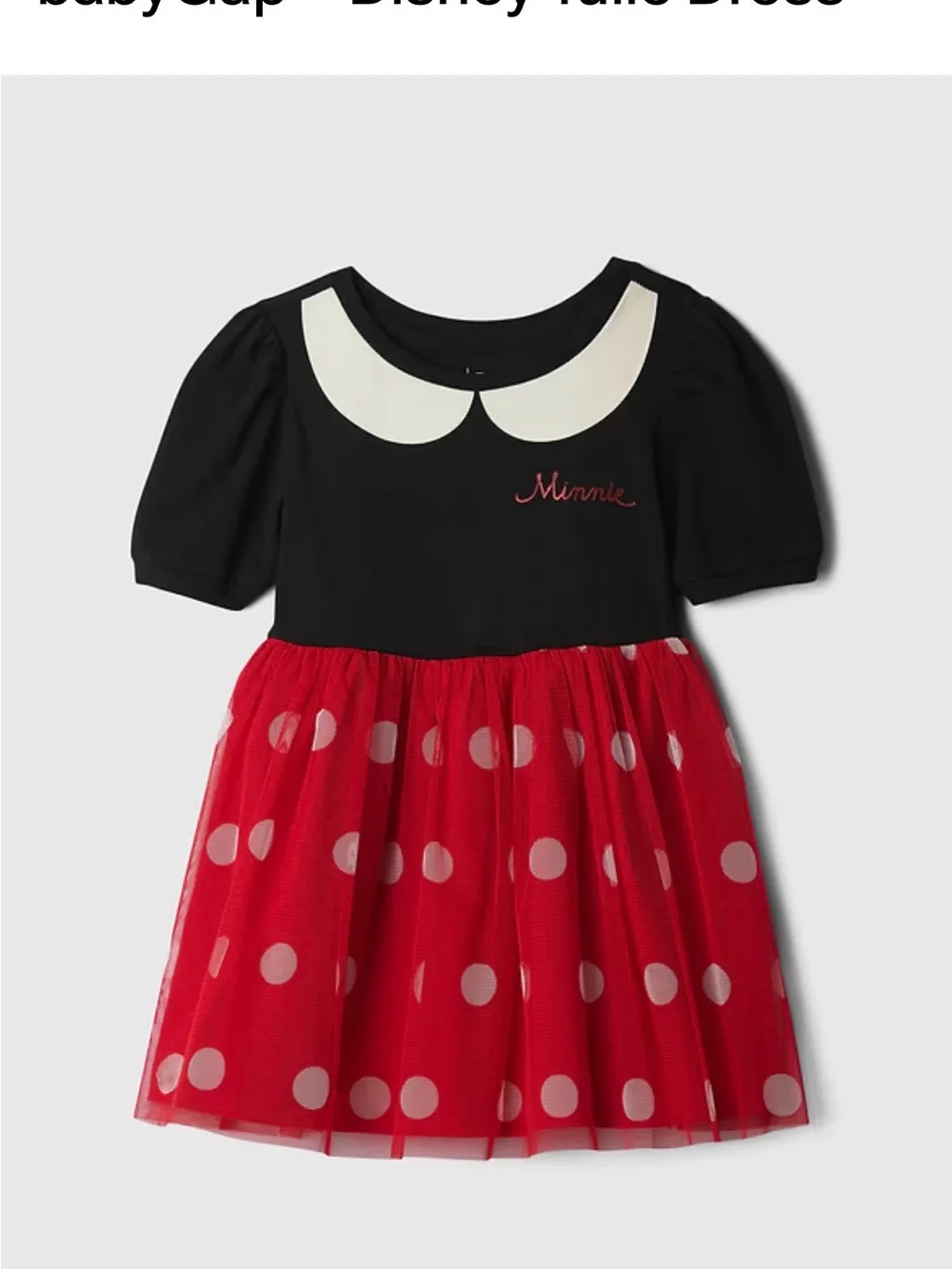 GAP Black & Red Minnie Mouse Polka Dot Tulle Dress